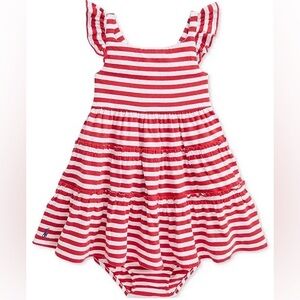 Ralph Lauren Baby Girls Ruffled Jersey Dress, 6M - NWT